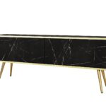 Έπιπλο τηλεόρασης ORO Μάρμαρο+ χρυσό 135x53x32cm