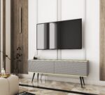 Έπιπλο τηλεόρασης ORO_MDF γκρι 135x53x32cm