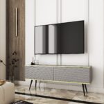 Έπιπλο τηλεόρασης ORO_MDF γκρι 135x53x32cm
