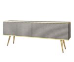 Έπιπλο τηλεόρασης ORO_MDF γκρι + χρυσό 135x53x32cm