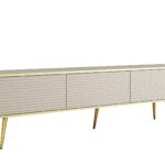 Έπιπλο τηλεόρασης ORO_MDF Μπεζ +Χρυσό 175x53x32cm