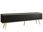 Έπιπλο τηλεόρασης ORO  Ανθρακί + Χρυσό 175x53x32cm