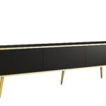 Έπιπλο τηλεόρασης ORO  Ανθρακί + Χρυσό 175x53x32cm