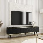 Έπιπλο τηλεόρασης ORO_MDF Ανθρακί 175x53x32cm