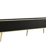 Έπιπλο τηλεόρασης ORO_MDF Ανθρακί + χρυσό 175x53x32cm
