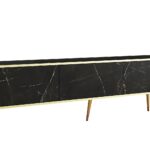 Έπιπλο τηλεόρασης ORO  Μάρμαρο + χρυσό 175x53x32cm