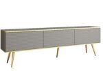 Έπιπλο τηλεόρασης ORO_MDF Γκρι +Χρυσό 175x53x32cm