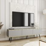 Έπιπλο τηλεόρασης ORO  γκρι 175x53x32cm