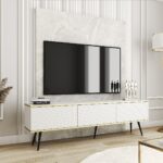 Έπιπλο τηλεόρασης ORO_MDF Λευκό 175x53x32cm