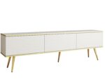 Έπιπλο τηλεόρασης ORO_MDF Λευκό + χρυσό 175x53x32cm