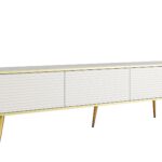 Έπιπλο τηλεόρασης ORO_MDF Λευκό + χρυσό 175x53x32cm