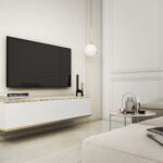 Κρεμαστό έπιπλο τηλεόρασης ORO λευκό 135x30x32cm