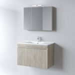 Σετ Έπιπλο Μπάνιου OMEGA BEIGE OAK 90 9SOM090BO0W Πάγκο 87x44x60 - Image 2