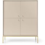 Μπουφές Mono χρώμα Μπεζ + χρυσό 103,5x125,5x39cm