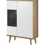 Βιτρίνα 17103-PR Λευκό+Riviera  90x134x40cm