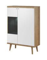 Βιτρίνα 17103-PR Λευκό+Riviera  90x134x40cm