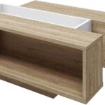 Τραπεζάκι Raylie Φυσικό+Λευκό 110x41x75cm