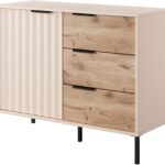 Μπουφές Rave Μπεζ+φυσικό Viking 104x82x40cm