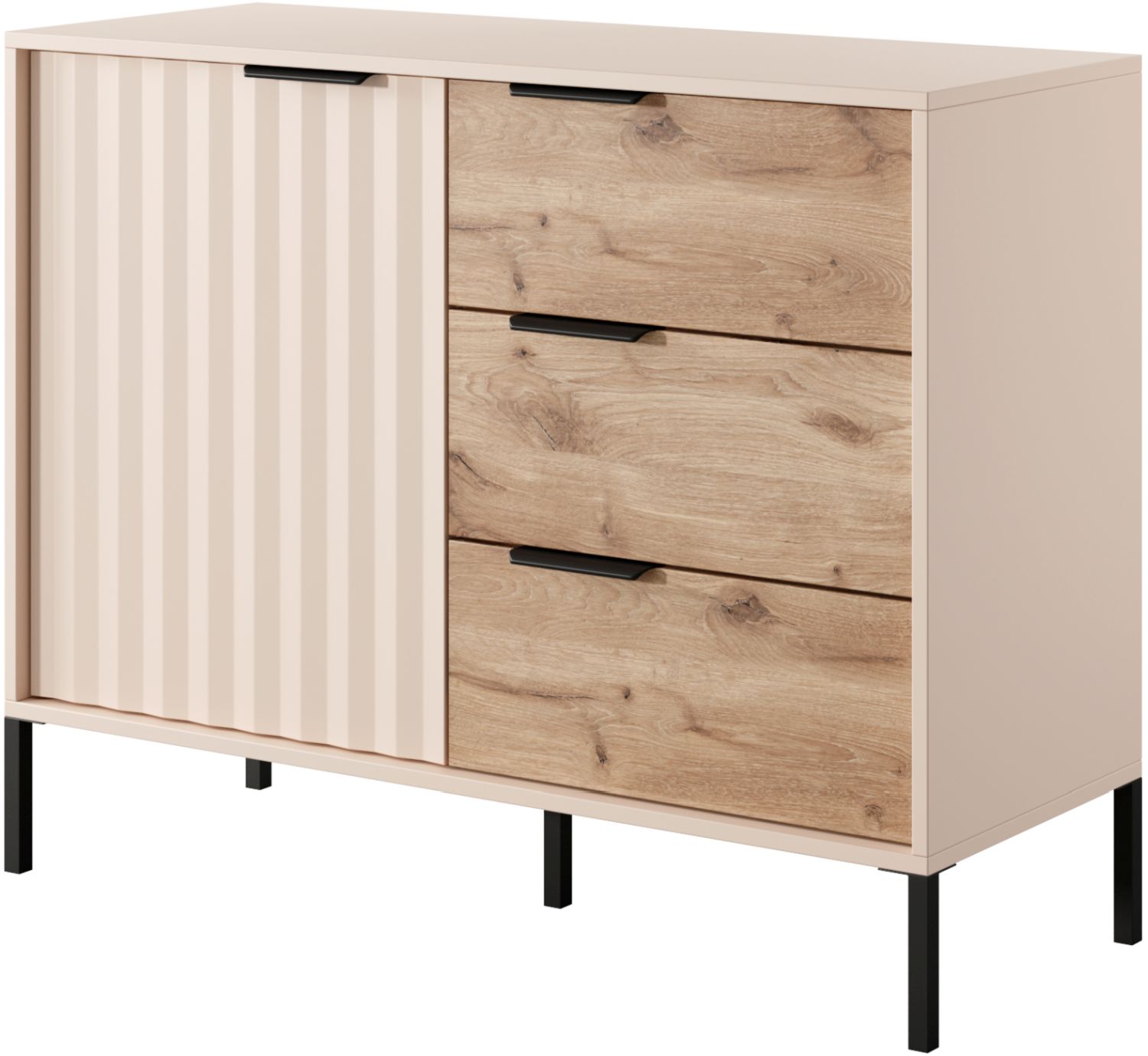 Rave_21s_b2 Μπουφές Rave Μπεζ+φυσικό Viking 104x82x40cm - Image 1