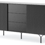 Μπουφές με συρτάρια Raven ΙΙ Ανθρακί 144x38x83cm