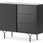 Μπουφές με συρτάρια Raven Ανθρακί 97x38x83cm