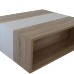 Τραπεζάκι Raylie-1 Φυσικό+Λευκό 90x41x75cm