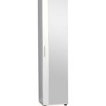 Ντουλάπα με καθρέπτη και μεταλλικά στηρίγματα, Antre Λευκή 45x187x36cm