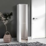 Ντουλάπα με καθρέπτη και μεταλλικά στηρίγματα, Antre Λευκή 45x187x36cm - Image 2