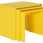 Σετ τραπεζάκια Ζιγκον κιτρινο 55x47x40cm