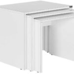 Σετ τραπεζάκια Ζιγκον Λευκό High gloss 55x47x40cm