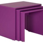 Σετ τραπεζάκια Ζιγκον Μωβ 55x47x40cm