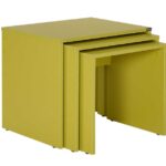 Σετ τραπεζάκια Ζιγκον κιτρινοπράσινο 55x47x40cm