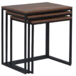 Σετ τραπεζάκια Ζιγκον Καρυδί 55x47x40cm