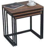 Σετ τραπεζάκια Ζιγκον Καρυδί 55x47x40cm - Image 2