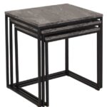 Σετ τραπεζάκια Ζιγκον Μάρμαρο 55x47x40cm