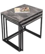 Σετ τραπεζάκια Ζιγκον Μάρμαρο 55x47x40cm - Image 2