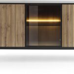 Μπουφές με βιτρίνα Sento Ανθρακί 154x83x39 cm