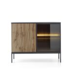 Μπουφές με βιτρίνα Sento Ανθρακί 104x83x39 cm