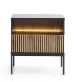 Κομοδίνο Sento Ανθρακί 54x56x39cm