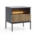 Κομοδίνο Sento Ανθρακί 54x56x39cm - Image 2