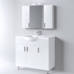 Σετ Έπιπλο Μπάνιου SIENA WHITE 100 9SSI100GL0W Πάγκο 96x34x83cm - Image 2