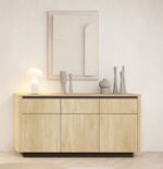 Μπουφές με συρτάρια Torro Φυσικό Cremona + Ανθρακί  163x82x38cm - Image 2