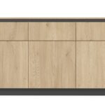 Μπουφές με συρτάρια Torro Φυσικό Cremona + Ανθρακί  163x82x38cm