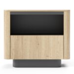 Κομοδίνο Torro Φυσικό Cremona + Ανθρακί 63x50x38cm