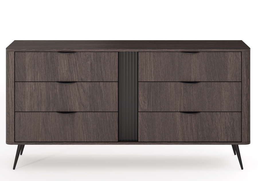 VERIS_K163 Συρταριέρα Veris σκούρη Βελανιδιά 163x81x38cm - Image 1