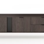 Έπιπλο τηλεόρασης Veris σκούρη Βελανιδιά 195x61x38cm