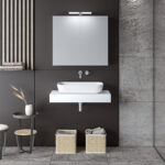 ΣΕΤ ΕΠΙΠΛΟΥ STONE 70cm χρ.WHITE με γκρι νερά 9SSTO070WH