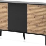 Μπουφές Willow ανθρακί + φυσικό Αρτιζάν 154x83x40cm