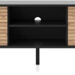 Έπιπλο τηλεόρασης Willow ανθρακί + φυσικό Αρτιζάν 154x56x40cm