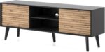 Έπιπλο τηλεόρασης Willow ανθρακί + φυσικό Αρτιζάν 154x56x40cm - Image 2